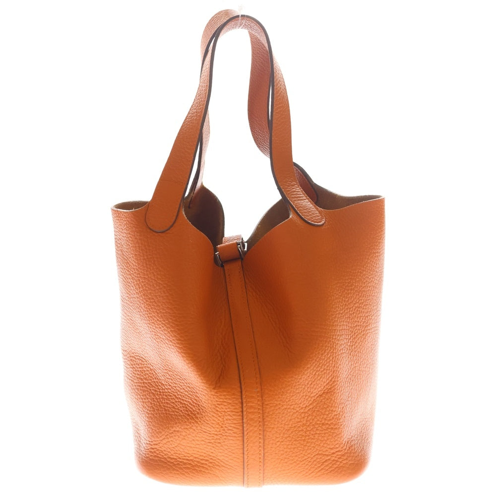 HERMES(エルメス) ピコタンロックMM トリヨン オレンジ系 シルバー金具 □O刻印 レディース