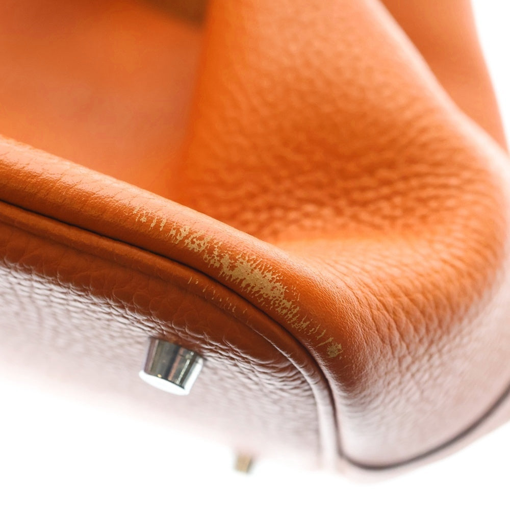 HERMES(エルメス) ピコタンロックMM トリヨン オレンジ系 シルバー金具 □O刻印 レディース