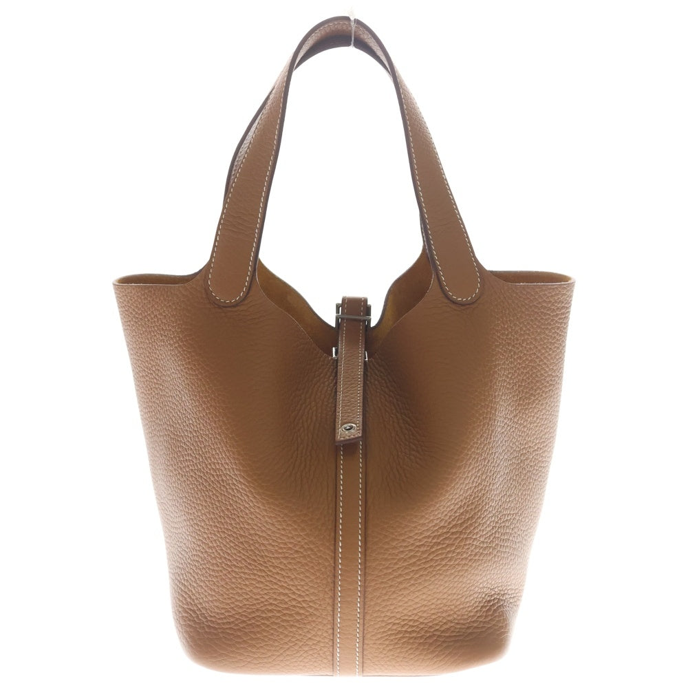 HERMES(エルメス) ピコタンロックMM ハンドバッグ トリヨン ゴールド シルバー金具 K刻印 レディース