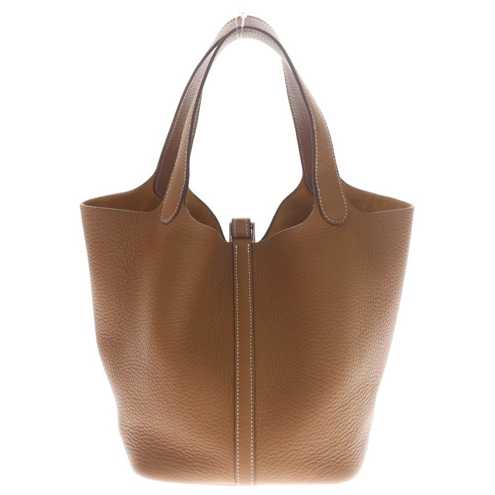 HERMES(エルメス) ピコタンロックMM ハンドバッグ トリヨン ゴールド シルバー金具 K刻印 レディース