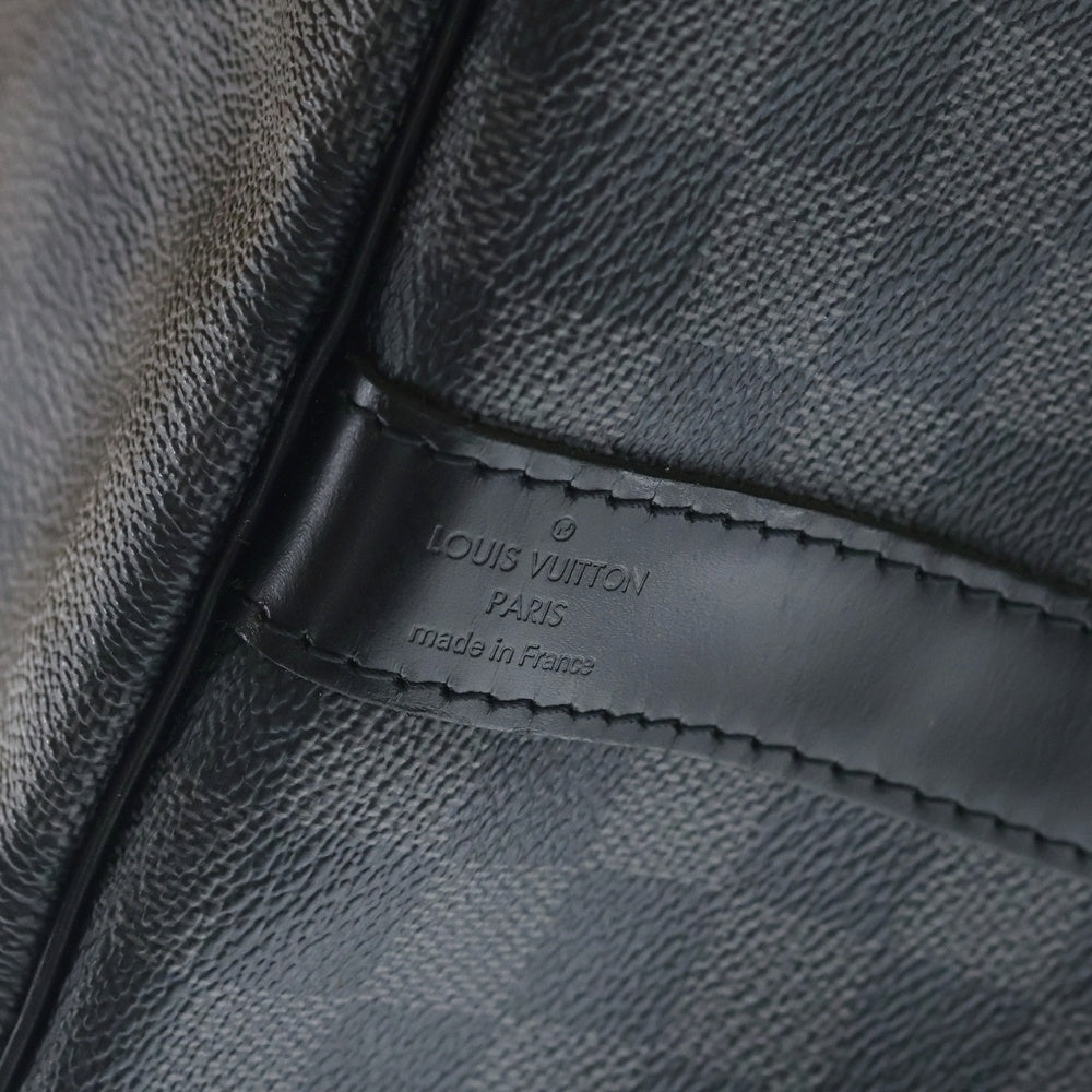 LOUIS VUITTON(ルイヴィトン) ダミエグラフィット キーポルバンドリエール55 ハンドバッグ ボストンバッグ トラベルバッグ ブラック レザー×PVC N41413 シルバー金具