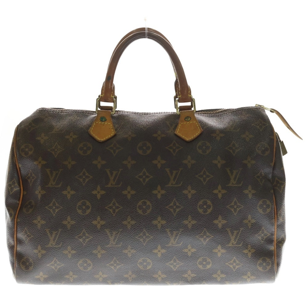 LOUIS VUITTON(ルイヴィトン) モノグラム スピーディ35 ハンドバッグ ボストンバッグ ブラウン レザー×PVC M41107 ゴールド金具 レディース