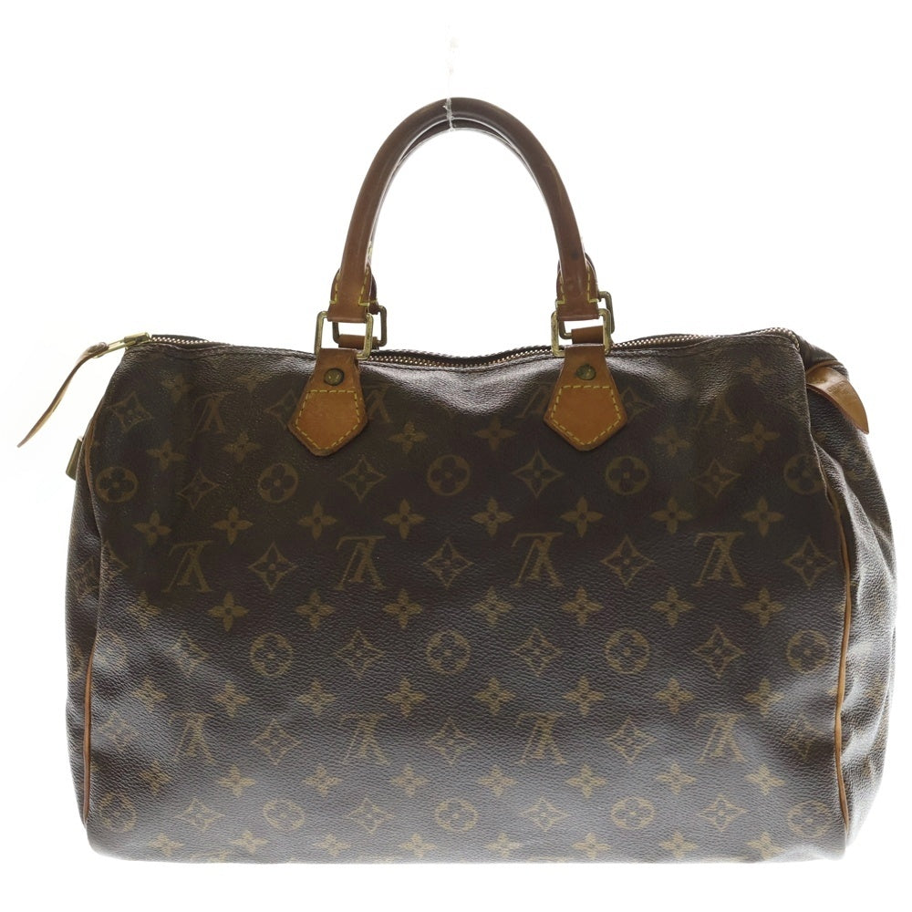 LOUIS VUITTON(ルイヴィトン) モノグラム スピーディ35 ハンドバッグ ボストンバッグ ブラウン レザー×PVC M41107 ゴールド金具 レディース
