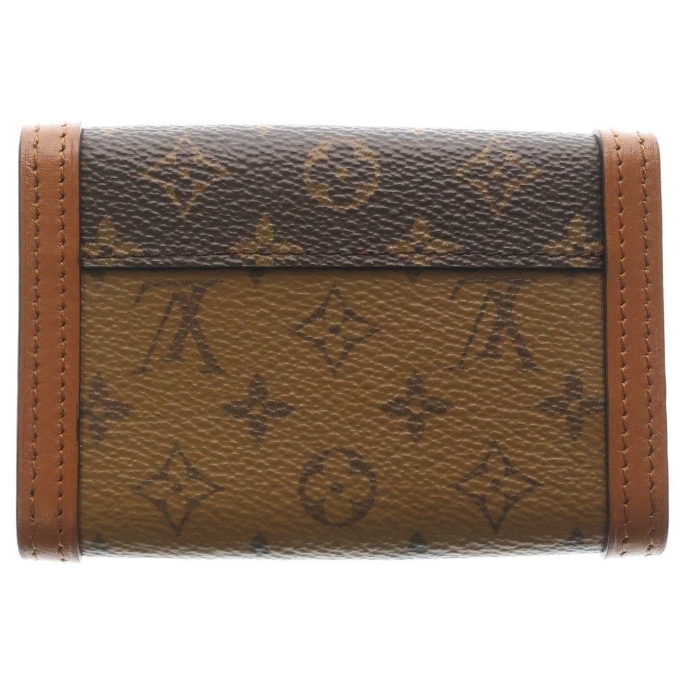 LOUIS VUITTON(ルイヴィトン) モノグラムリバース ドーフィーヌ ミュルティクレ6 コンパクトウォレット 三つ折り財布 ブラウン レザー×PVC M13295 ゴールド金具 レディース