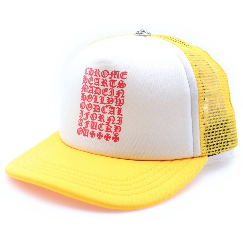 CHROME HEARTS(クロムハーツ) Trucker Cap Eyechart トラッカーキャップ アイチャート ロゴプリント 帽子 イエロー