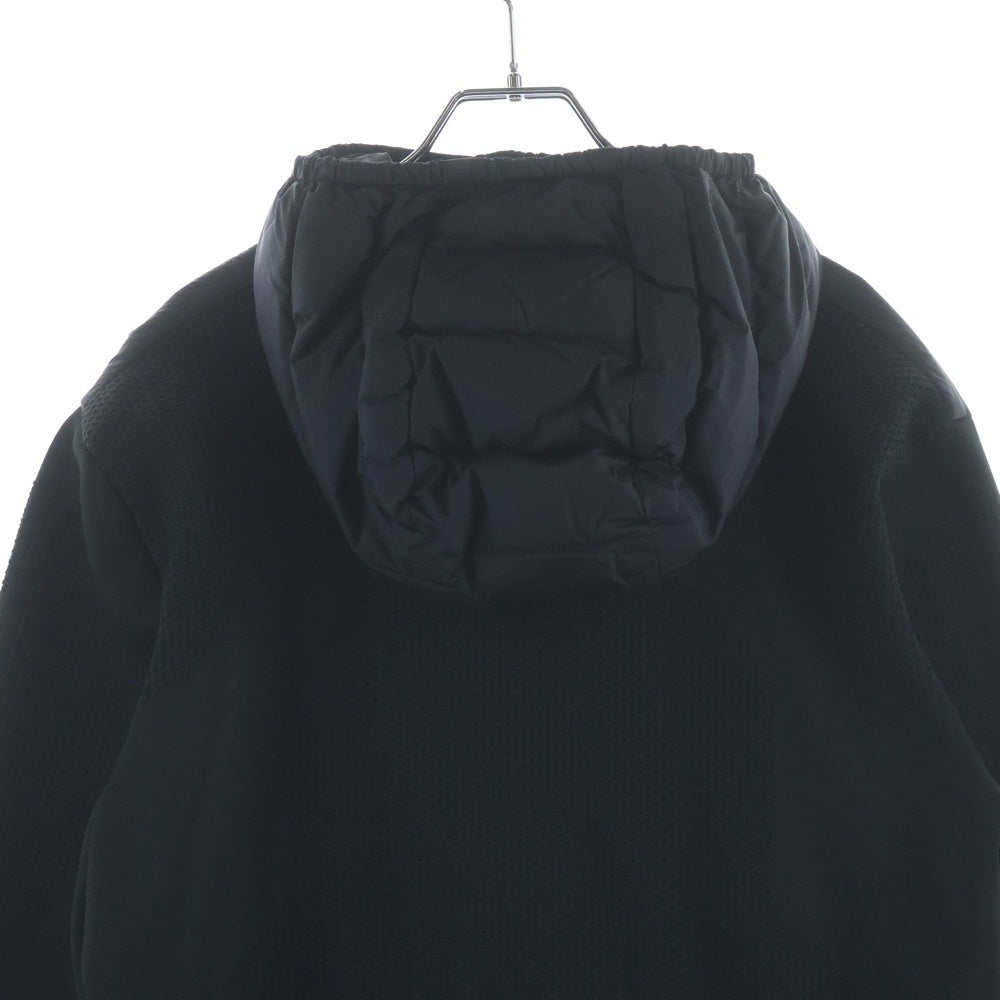 MONCLER(モンクレール) 24SS ニット切り替え フーデッド ジップアップ ダウンジャケット ブラック J10919B00009 M1124