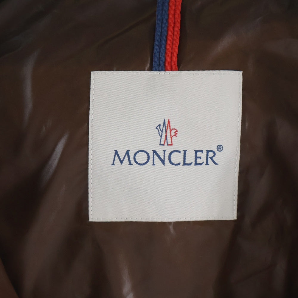 MONCLER(モンクレール) 23AW CARDAMINE ワッペンロゴ フーデッド ジップアップ ダウンベスト ブラウン I20911A00181 54A81