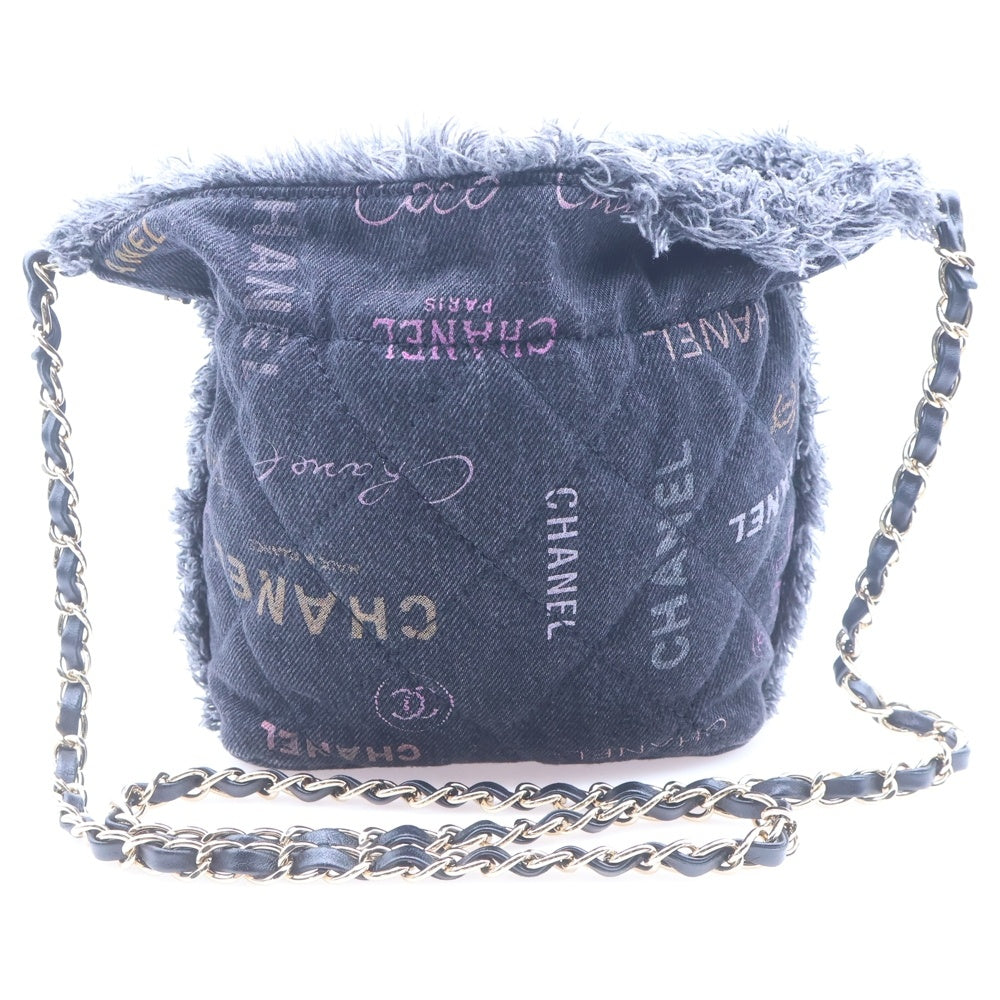 CHANEL(シャネル) マトラッセ デニムスモールバケットバッグ ショルダーバッグ ブラック AS3091 レディース
