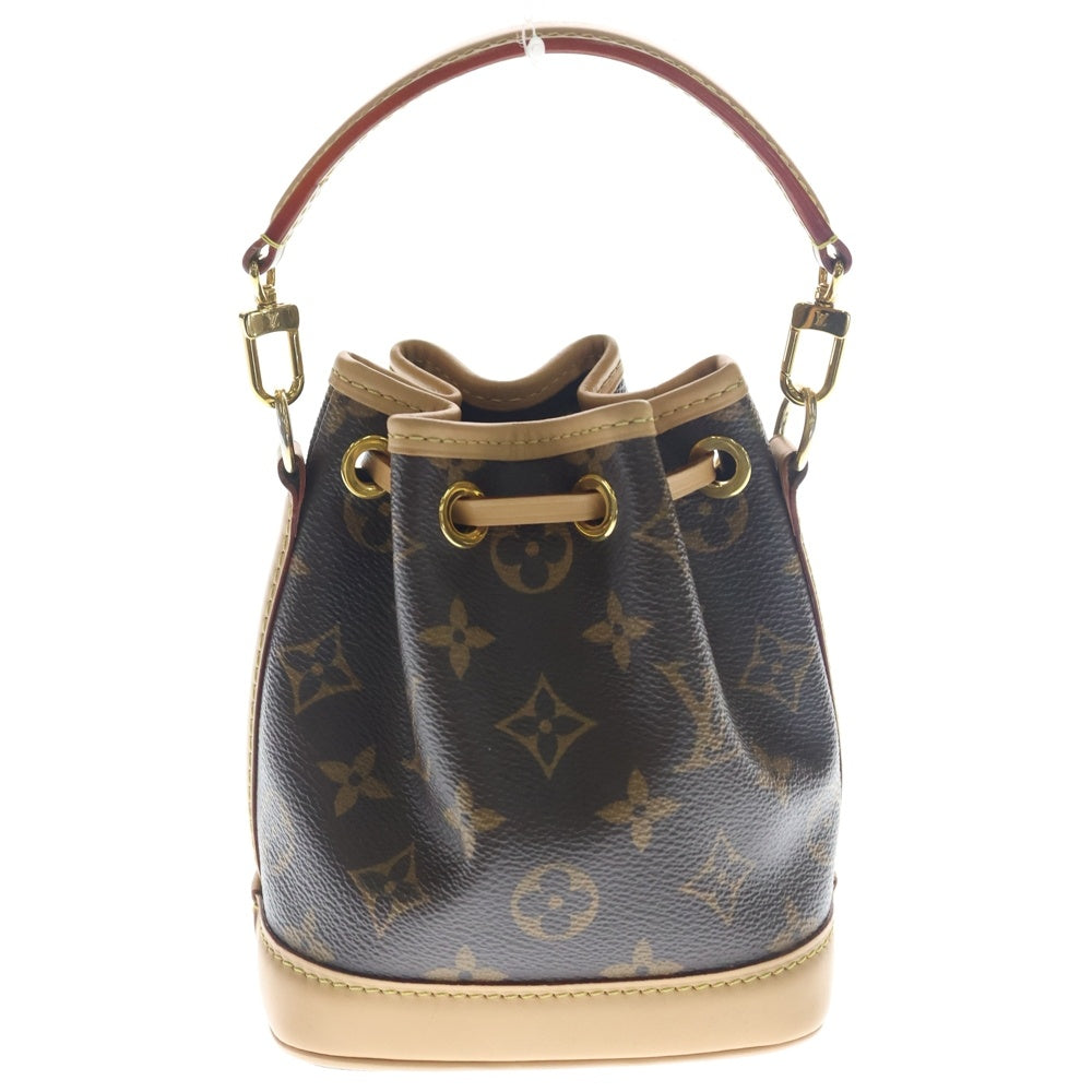 LOUIS VUITTON(ルイヴィトン) モノグラム ナノノエ レザー 2WAY ハンドバッグ ショルダーバッグ ゴールド金具 ブラウン M81266 レディース