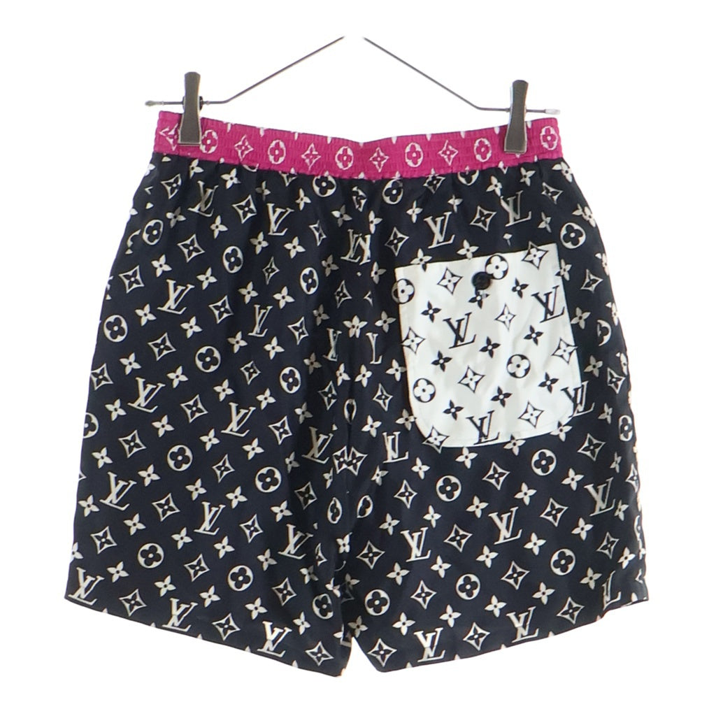 LOUIS VUITTON(ルイヴィトン) 22AW モノグラム シルク ハーフ ショート パンツ ショーツ ブラック/ピンク RW222J NU1 FNPA01 レディース