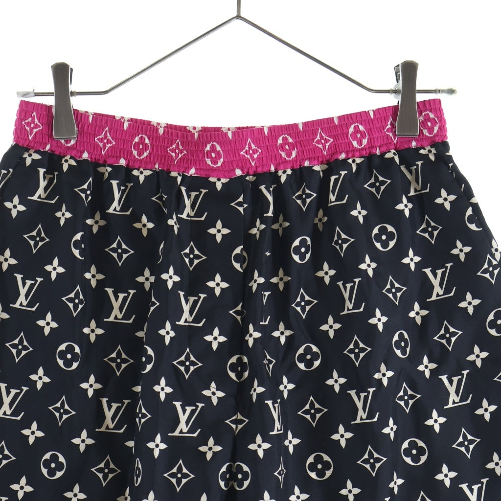LOUIS VUITTON(ルイヴィトン) 22AW モノグラム シルク ハーフ ショート パンツ ショーツ ブラック/ピンク RW222J NU1 FNPA01 レディース