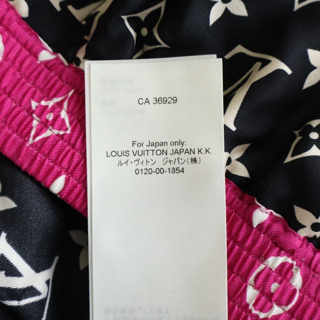 LOUIS VUITTON(ルイヴィトン) 22AW モノグラム シルク ハーフ ショート パンツ ショーツ ブラック/ピンク RW222J NU1 FNPA01 レディース