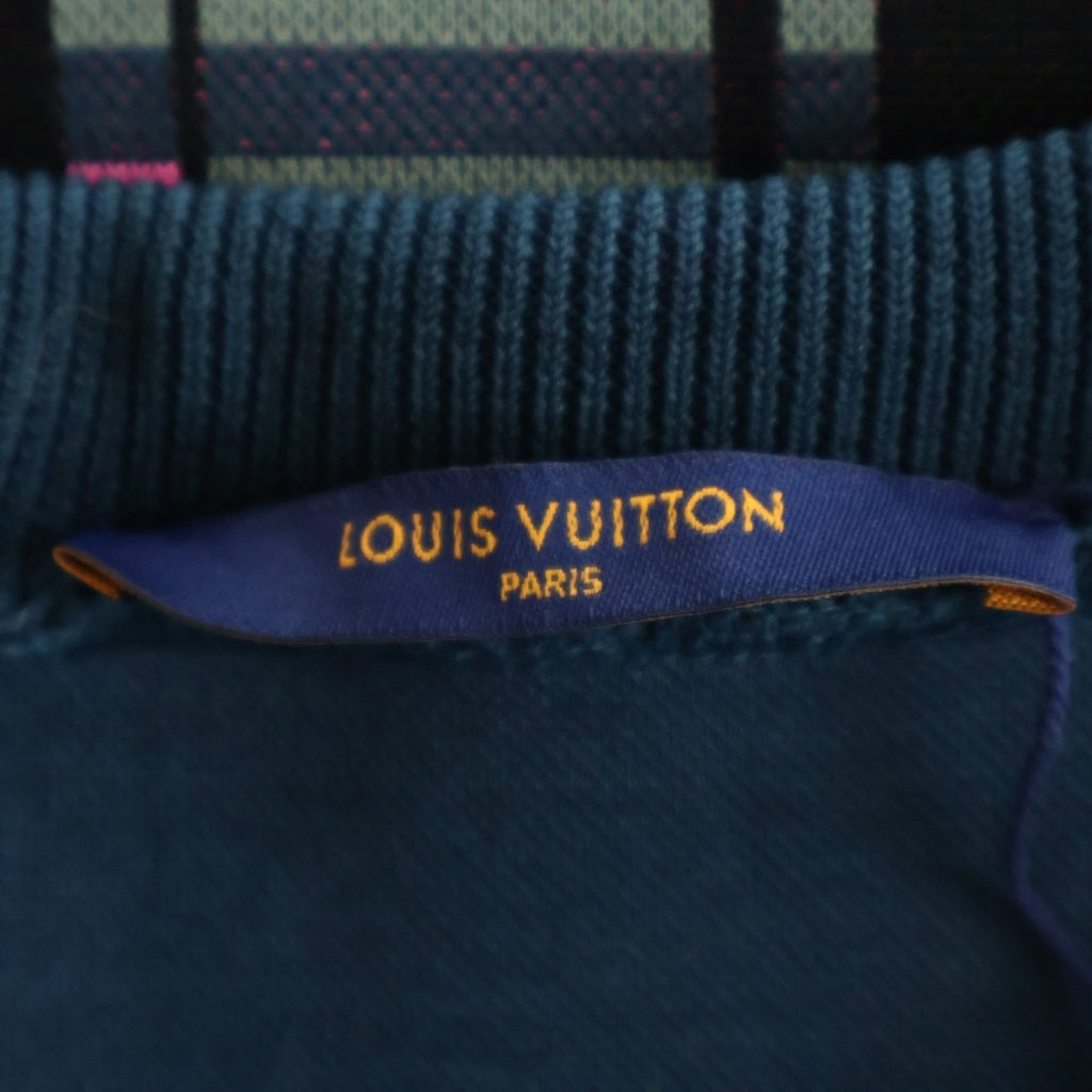 LOUIS VUITTON(ルイヴィトン) モノグラム ジャガード クルーネック プルオーバー スウェット トレーナー ネイビー/ピンク HKY75WZRW レディース