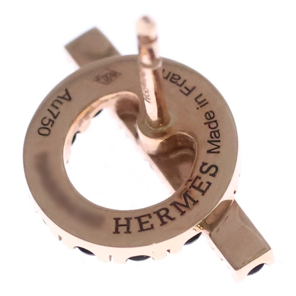 HERMES(エルメス) フィネス ブラックスピネル ピアス Au750 18K PG ピンクゴールド レディース