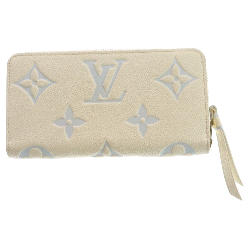 LOUIS VUITTON(ルイヴィトン) モノグラム アンプラント ジッピーウォレット レザー 長財布 ゴールド金具 アイボリー/ライトブルー M83308 レディース
