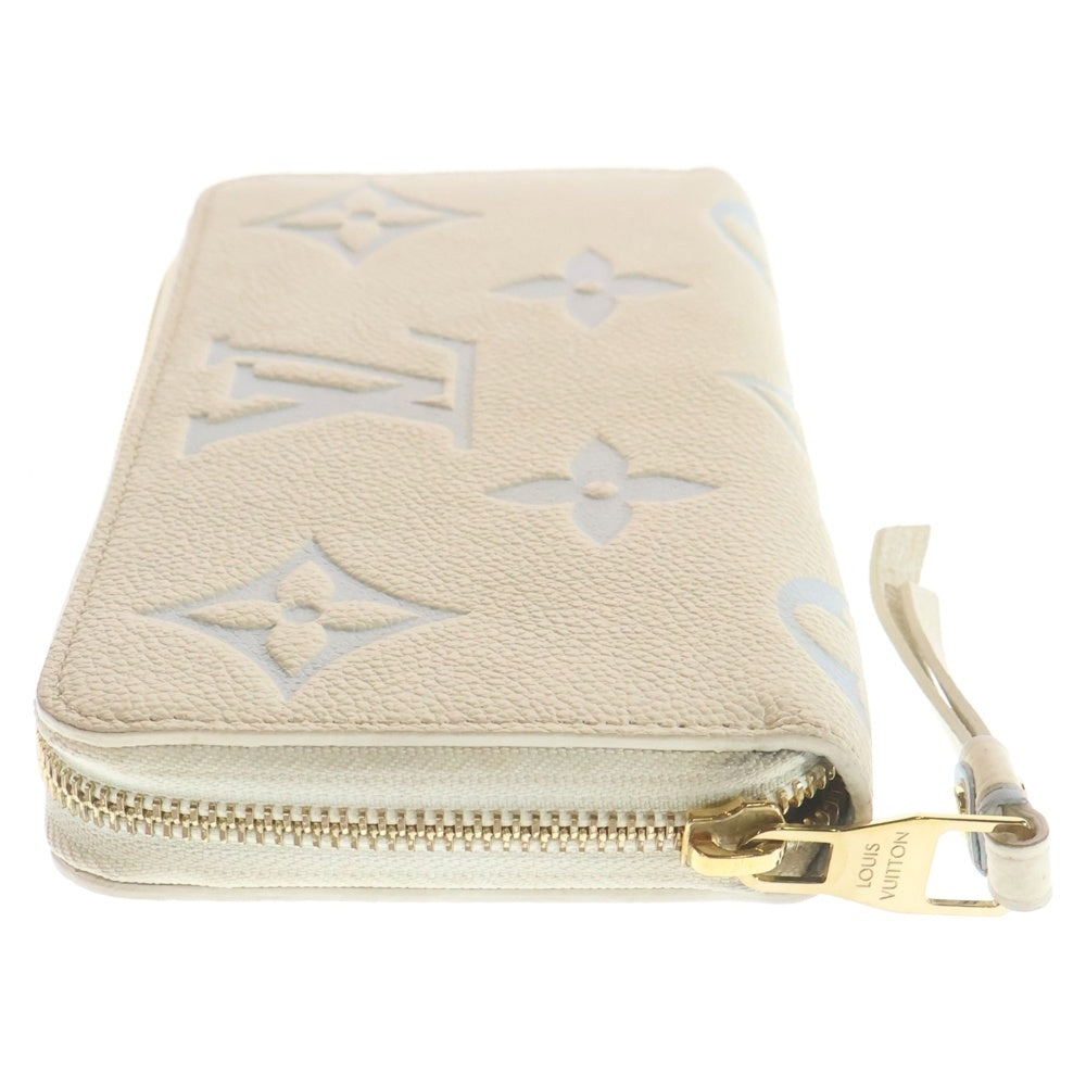 LOUIS VUITTON(ルイヴィトン) モノグラム アンプラント ジッピーウォレット レザー 長財布 ゴールド金具 アイボリー/ライトブルー M83308 レディース
