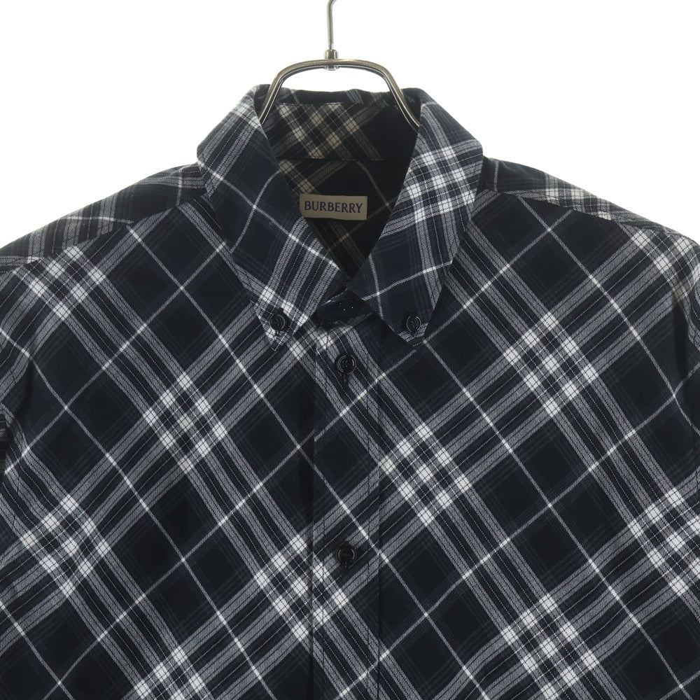 BURBERRY(バーバリー) 26SS リラックスフィット チェック コットンフランネル長袖シャツ ブラック