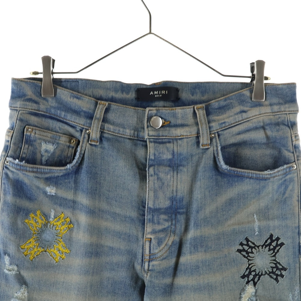AMIRI(アミリ) ダメージ加工 ストレッチ スリムスキニー デニムパンツ ジーンズ インディゴ SRAMDNSY1121BSMRDNM5