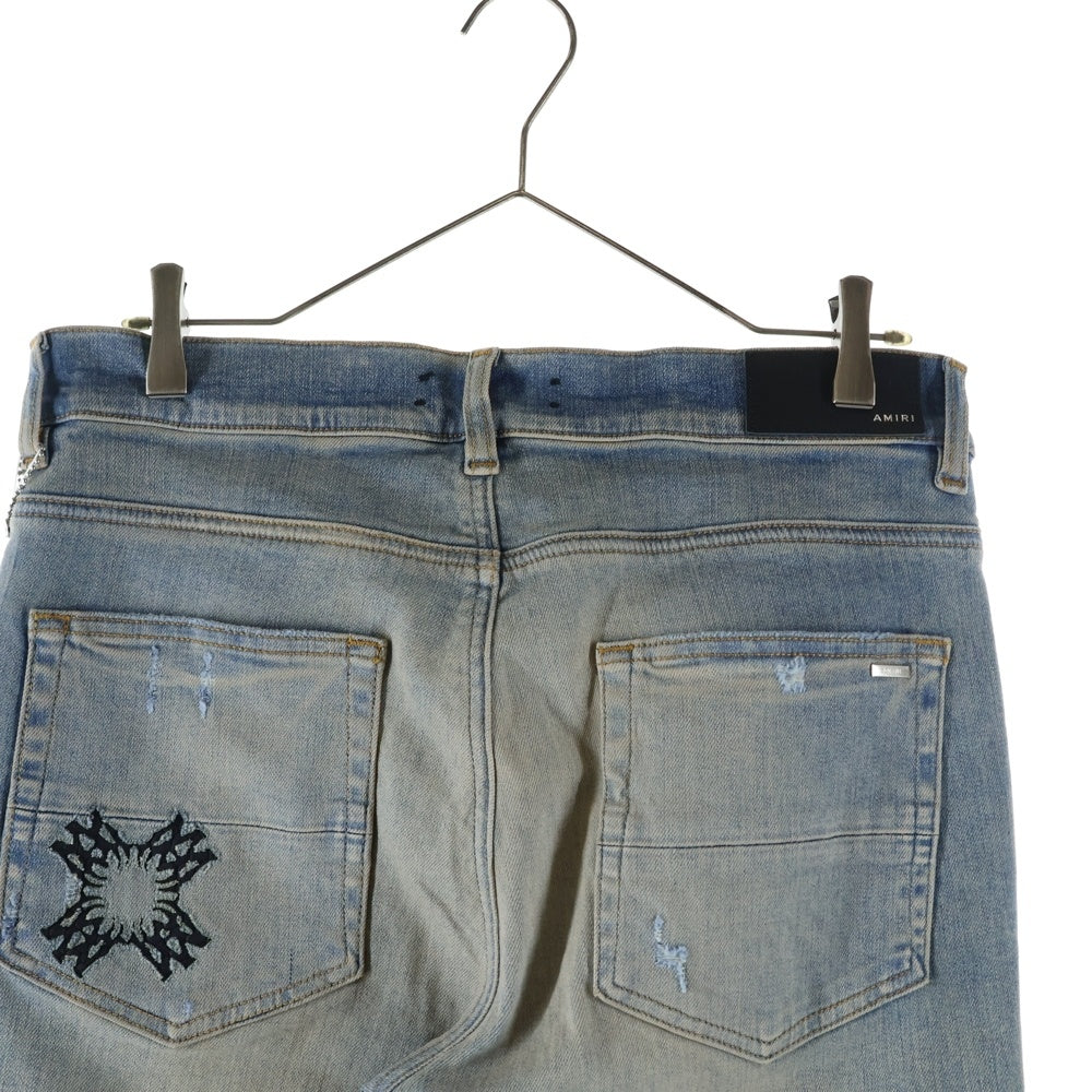 AMIRI(アミリ) ダメージ加工 ストレッチ スリムスキニー デニムパンツ ジーンズ インディゴ SRAMDNSY1121BSMRDNM5