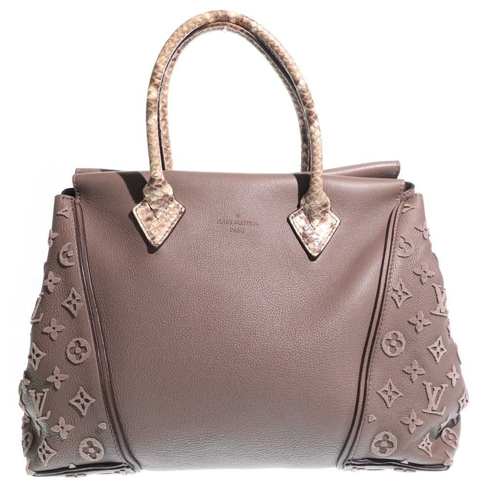 LOUIS VUITTON(ルイヴィトン) トートW ヴェルール ヴォーカシミール スカーフ ハンドバッグ グレージュ レザー パイソン TR2145 シルバー金具 レディース