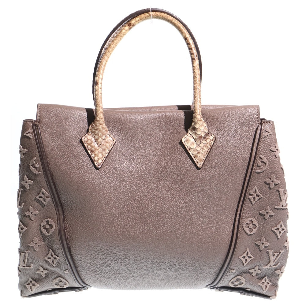 LOUIS VUITTON(ルイヴィトン) トートW ヴェルール ヴォーカシミール スカーフ ハンドバッグ グレージュ レザー パイソン TR2145 シルバー金具 レディース
