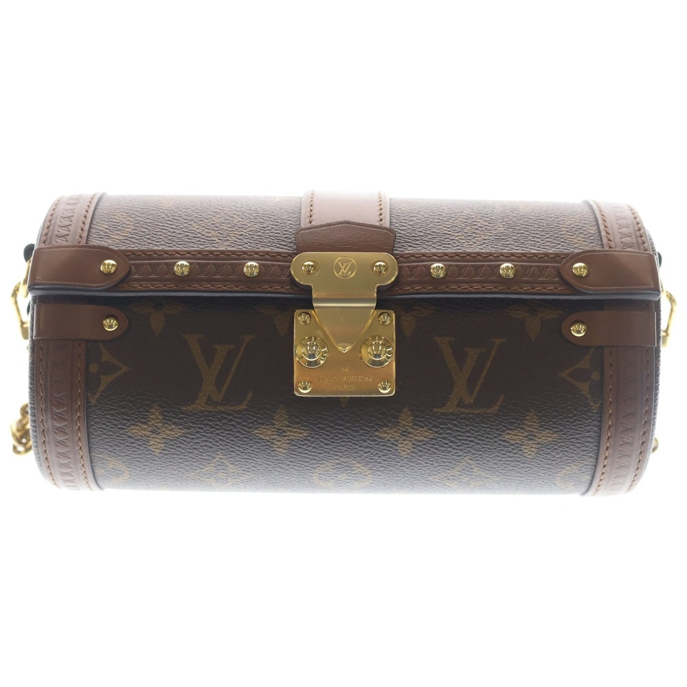 LOUIS VUITTON(ルイヴィトン) モノグラム パピヨントランク チェーンショルダーバッグ ハンドバッグ 2WAYバッグ ブラウン レザー×PVC M57835 ゴールド金具 レディース