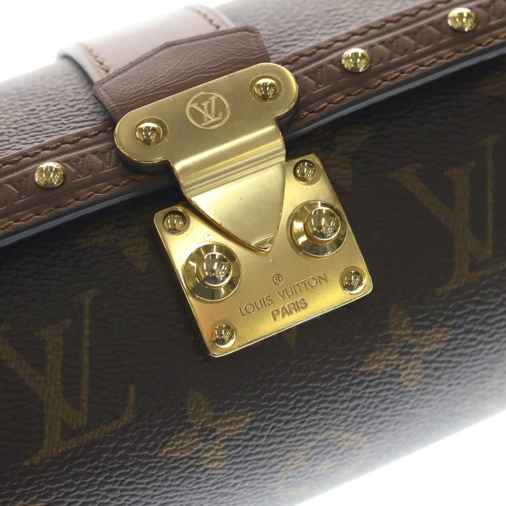 LOUIS VUITTON(ルイヴィトン) モノグラム パピヨントランク チェーンショルダーバッグ ハンドバッグ 2WAYバッグ ブラウン レザー×PVC M57835 ゴールド金具 レディース
