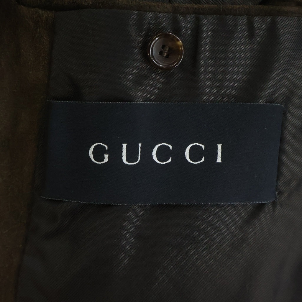 GUCCI(グッチ) レザージャケット テーラードジャケット ブラウン 牛革 #48 148912