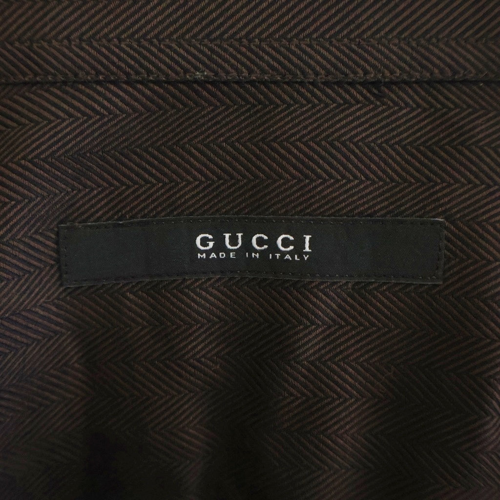 GUCCI(グッチ) 長袖コットンシャツ ブラウン 145380