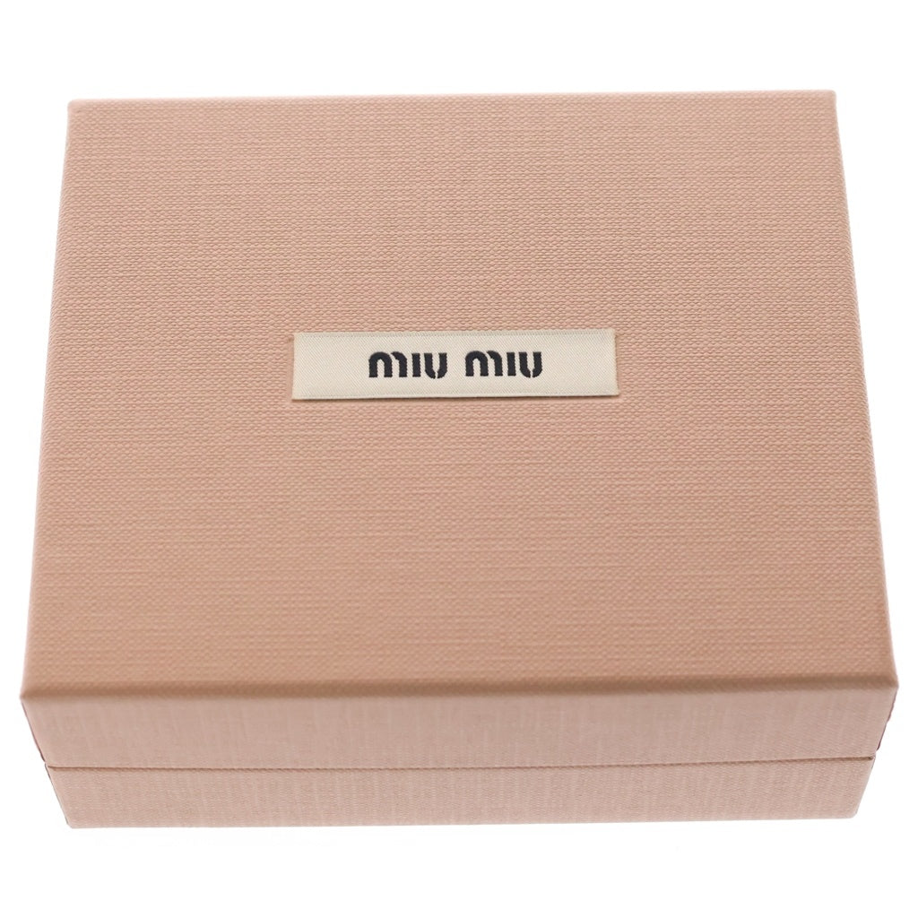miumiu(ミュウミュウ) マテラッセ メタリックレザー ロゴプレート コンパクトウォレット 三つ折り財布 ゴールド 5ME005 レディース