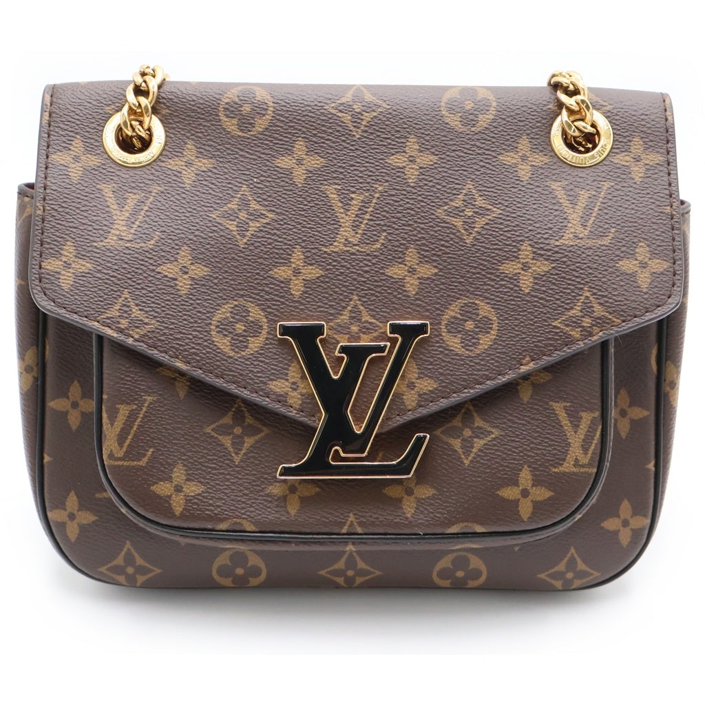 LOUIS VUITTON(ルイヴィトン) モノグラム パッシー チェーン ショルダーバッグ 肩掛けバッグ ブラウン/ブラック PVCレザー M45592 ゴールド金具 レディース
