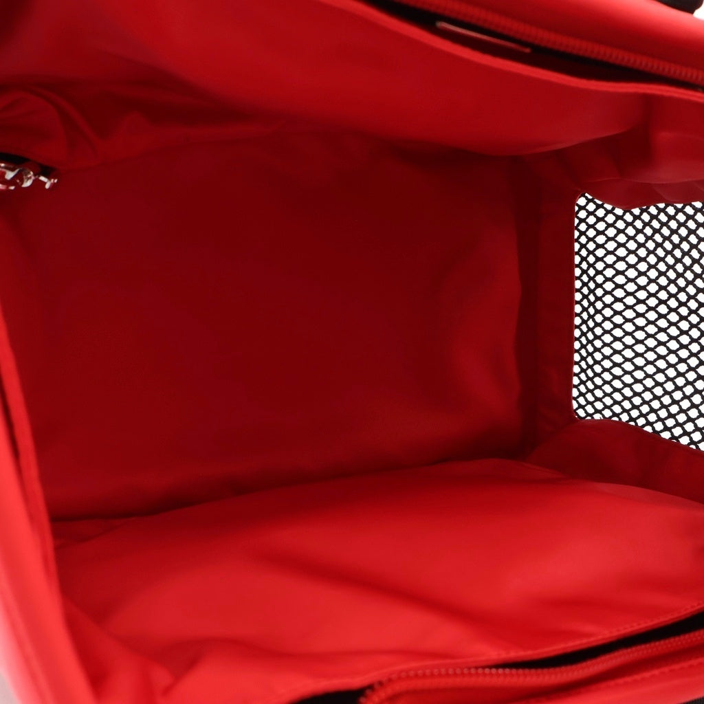 PRADA(プラダ) PET BAG ペットバッグ ハンドバッグ レッド ナイロン テスート 2VC030 シルバー金具 レディース