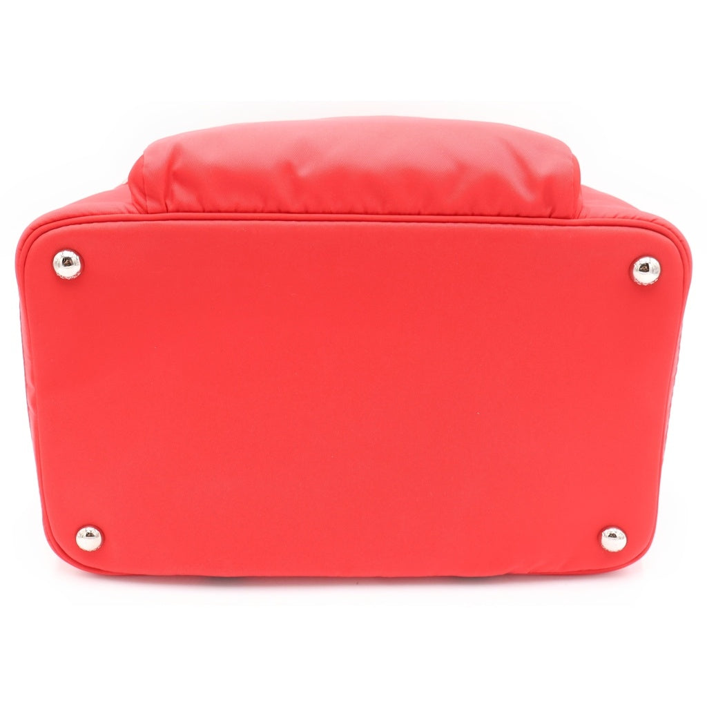 PRADA(プラダ) PET BAG ペットバッグ ハンドバッグ レッド ナイロン テスート 2VC030 シルバー金具 レディース