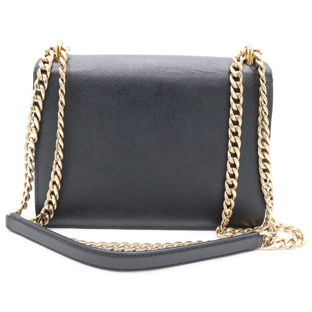 PRADA(プラダ) サフィアーノ レザー ショルダーバッグ ブラック レディース