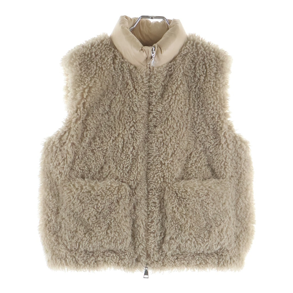 MONCLER(モンクレール) 25AW PLANEZE ボア切り替え ダウンベスト ベージュ K20931A00089 89B0G レディース
