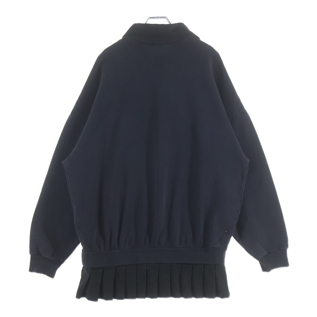 BALENCIAGA(バレンシアガ) BBロゴ刺繍 シャツカラー プリーツスカート プルオーバースウェット ミニ ワンピース グレー レディース 838975