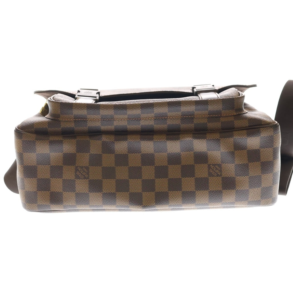 LOUIS VUITTON(ルイヴィトン) ダミエ メッセンジャー メルヴィール ショルダーバッグ ブラウン レザー×PVC N51125 ゴールド金具 レディース