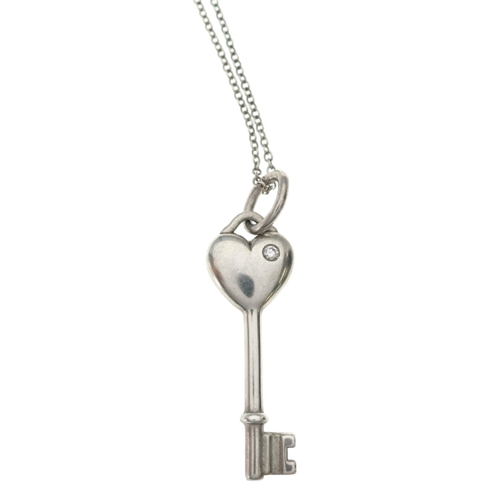 TIFFANY & Co.(ティファニー) ハート キー ダイヤ ネックレス SV925 レディース