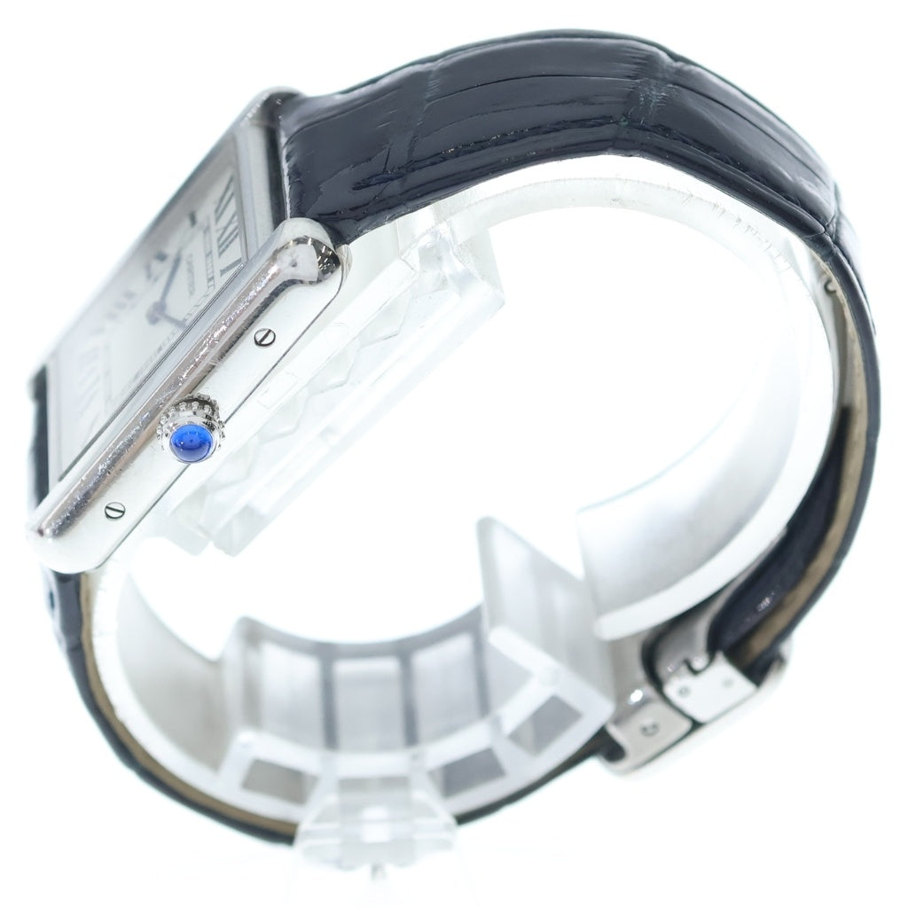 Cartier(カルティエ) タンクソロSM シルバー文字盤 SS×革/QZ ステンレス クォーツ W1018255 腕時計