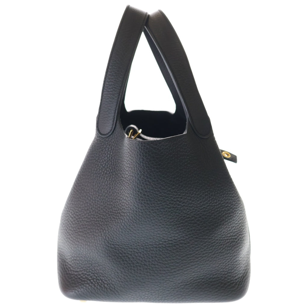 HERMES(エルメス) ピコタンロックPM トリヨンクレマンス レザー ハンドバッグ ゴールド金具 ブラック K刻印 レディース