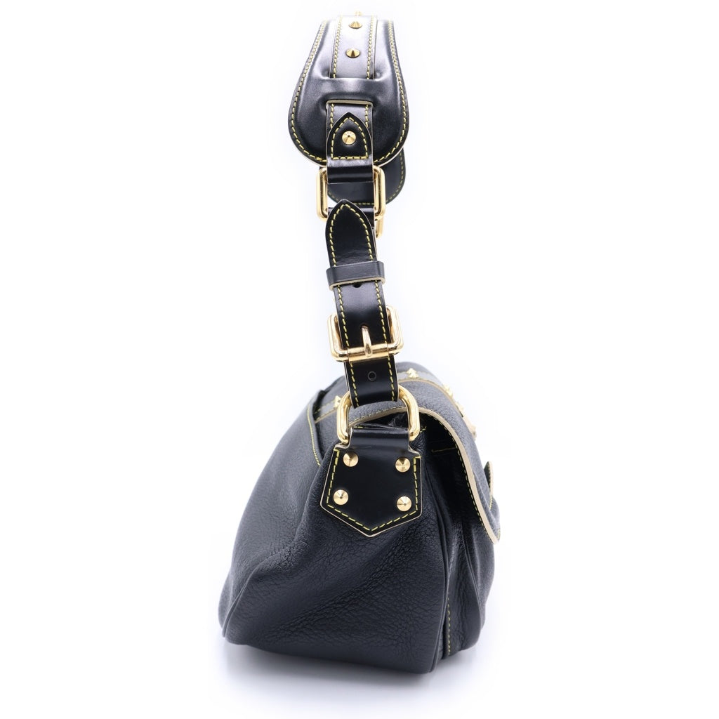 LOUIS VUITTON(ルイヴィトン) スハリ コンフィダン スタッズ ショルダーバッグ ブラック レザー M91784 ゴールド金具 レディース