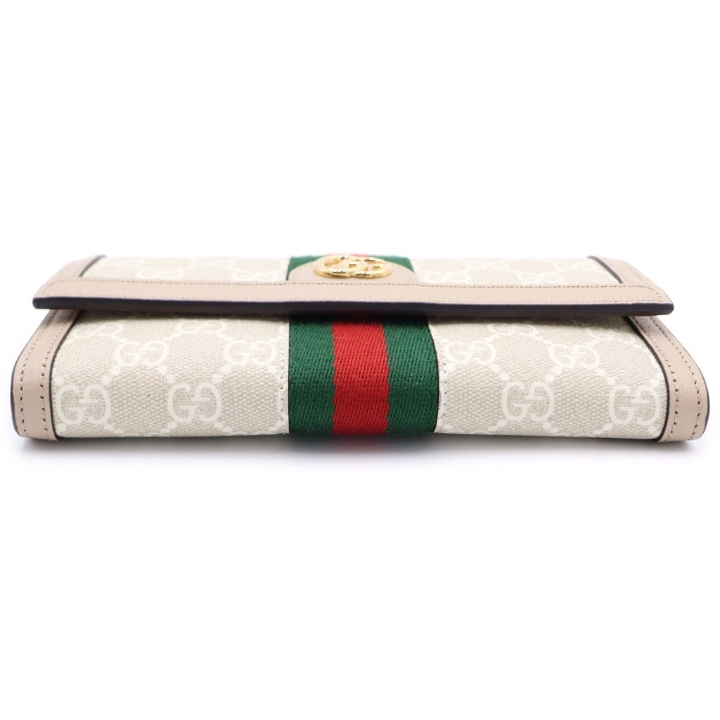 GUCCI(グッチ) GGスプリーム GGコンチネンタルウォレット ベージュ キャンバス×レザー 523153 レディース