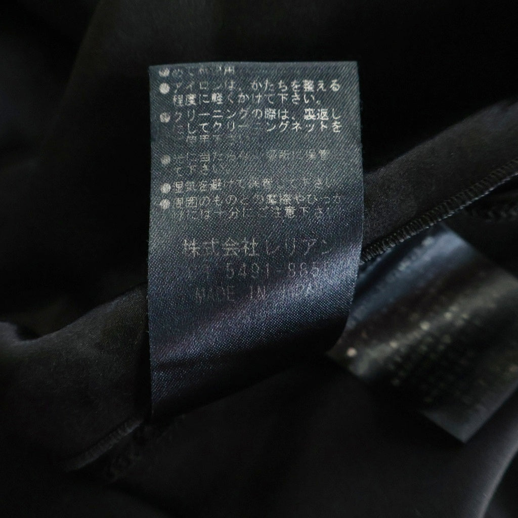 LANVIN(ランバン) シルク混 サテン 1B テーラード ロングジャケット コート ブラック レディース