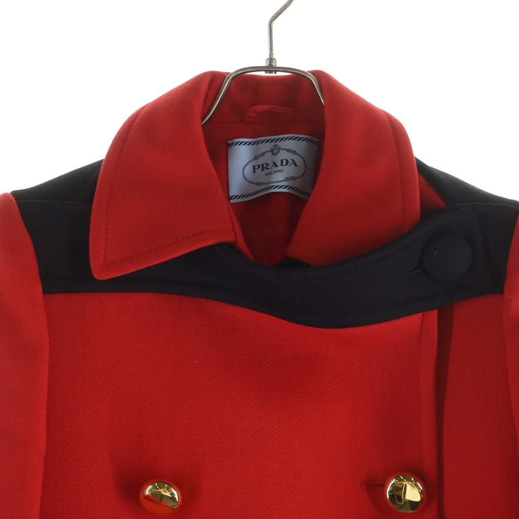 PRADA(プラダ) 金ボタン ジャケット レッド #38 レディース