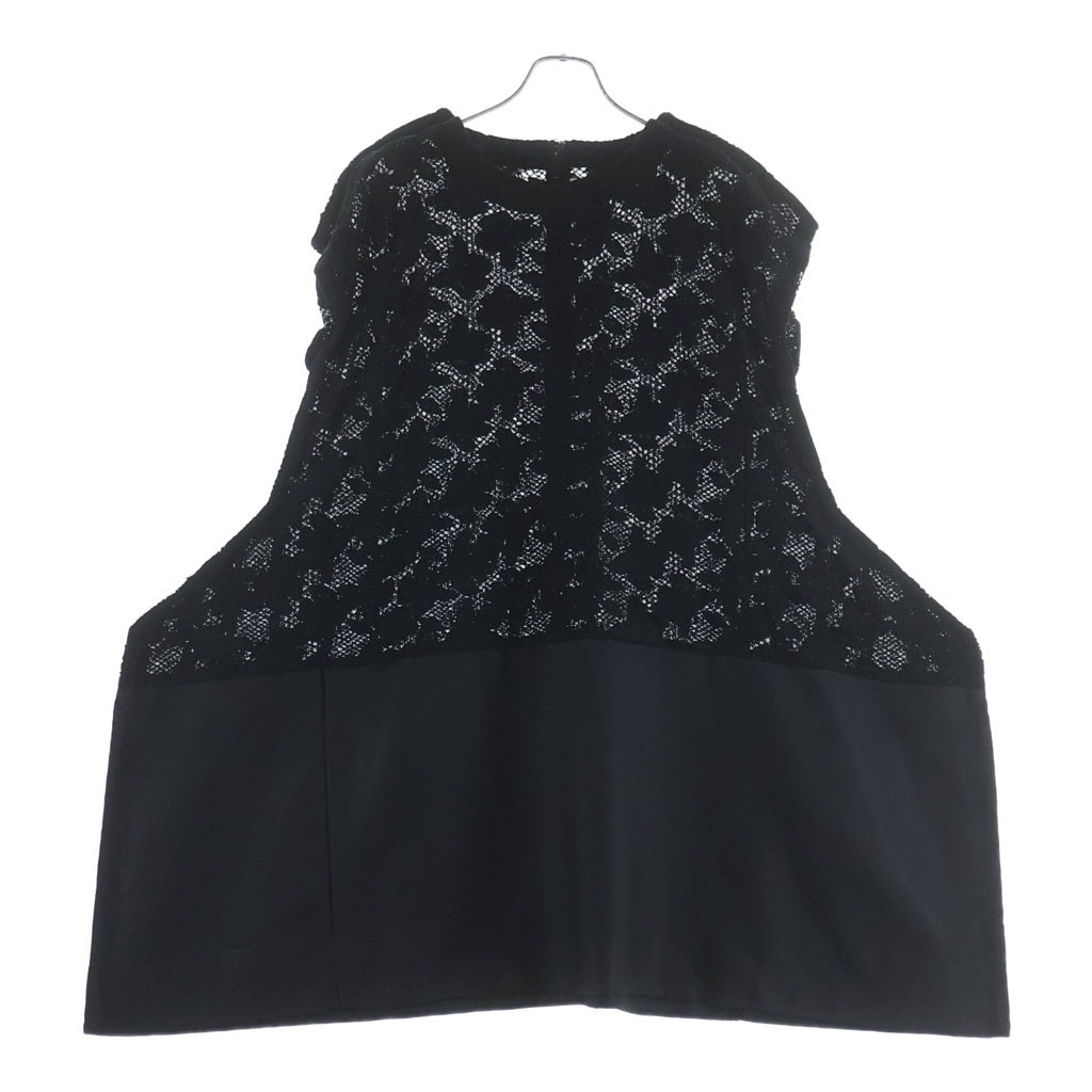 COMME des GARCONS(コムデギャルソン) メッシュ レース切り替え ノースリーブ ワンピース ブラック レディース