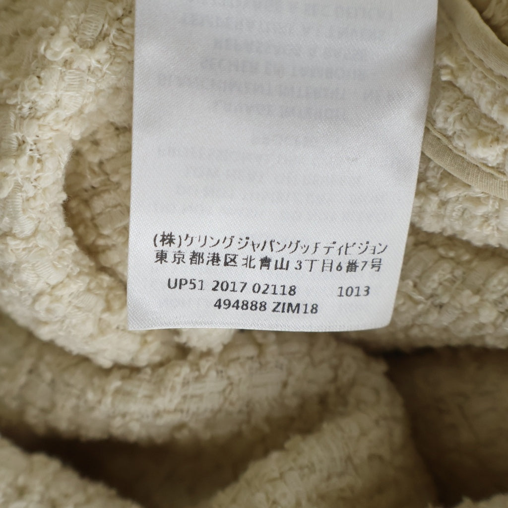GUCCI(グッチ) シェリーライン Vネック ツイードニット 半袖ワンピース アイボリー レディース 494888