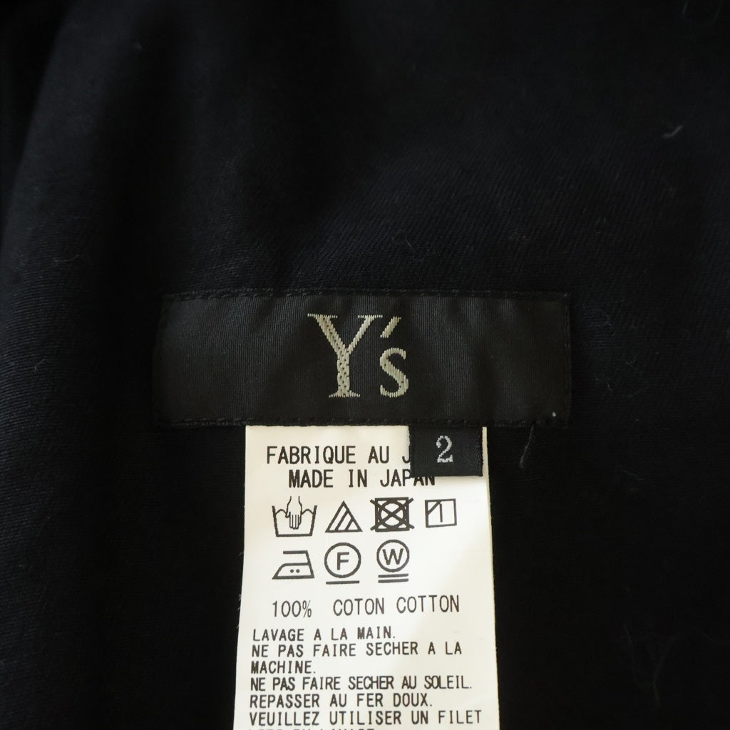 Y's(ワイズ) 21SS マルチポケット コットン 長袖 ロングシャツ ワンピース ブラック レディース YJ-D84-002