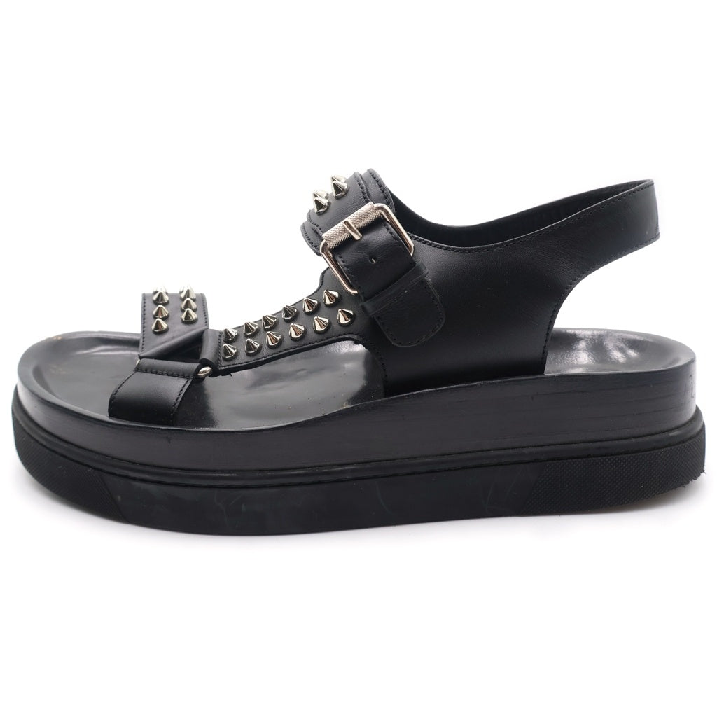 CHRISTIAN LOUBOUTIN(クリスチャンルブタン) スパイクスタッズ レザー ストラップ 厚底サンダル シューズ ブラック
