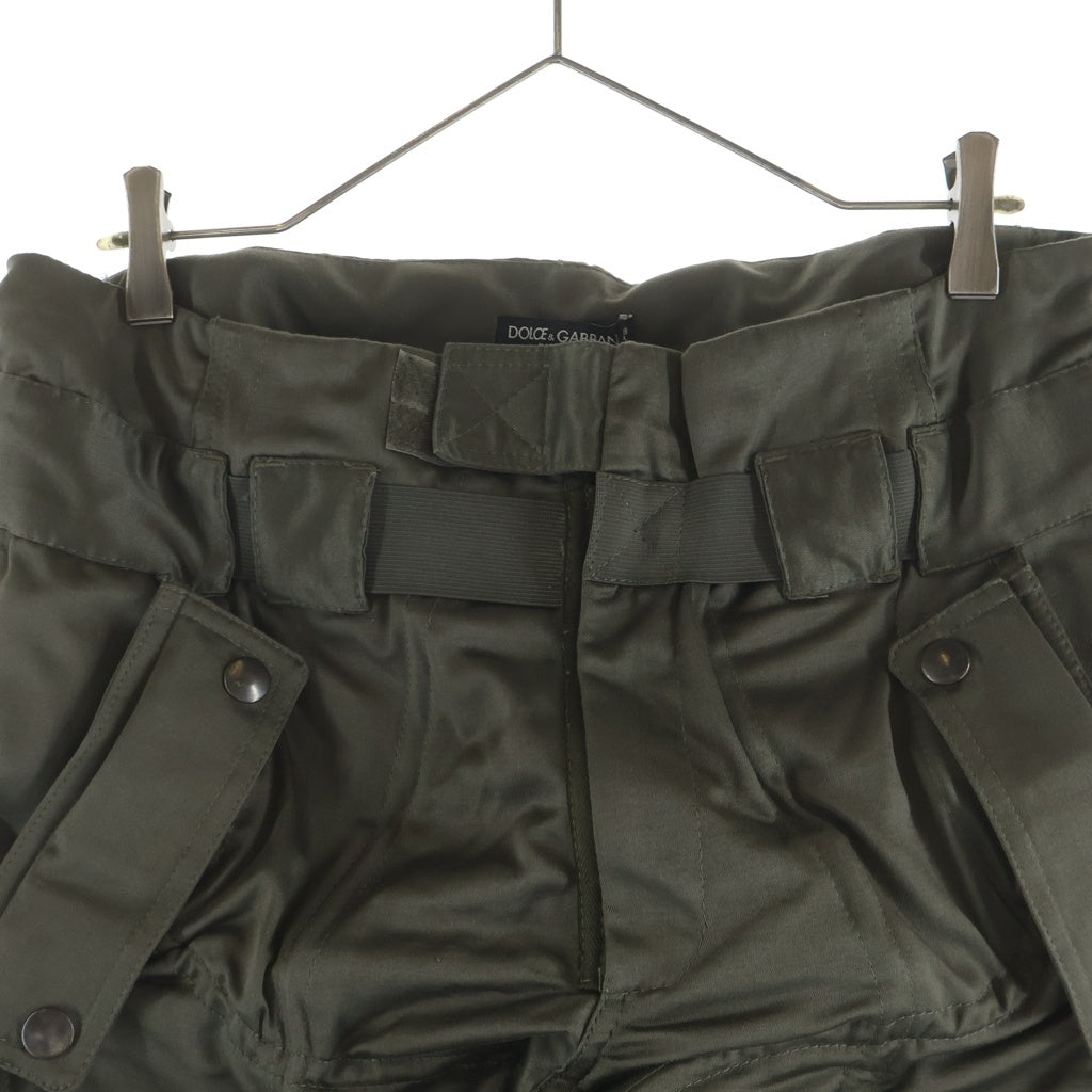 DOLCE & GABBANA(ドルチェアンドガッバーナ) 08AW ワイヤーデザイン カーゴ ハーフ ショートパンツ ショーツ カーキ G35VET FU6GC