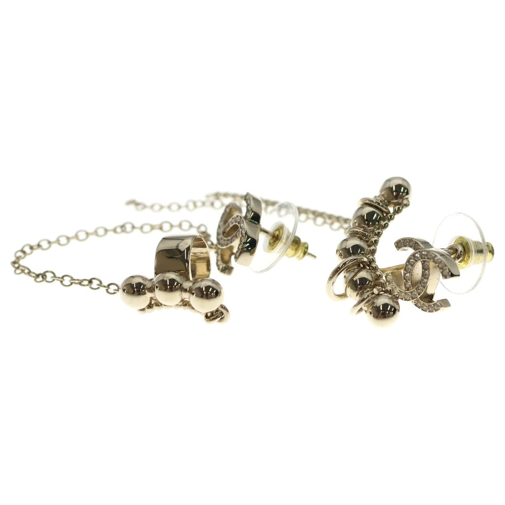 CHANEL(シャネル) ココマーク ラインストーン ピアス ゴールド レディース